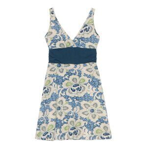 Patagonia Worn Wear Margot Mini Dress In Blue & Green Floral Size M EUC